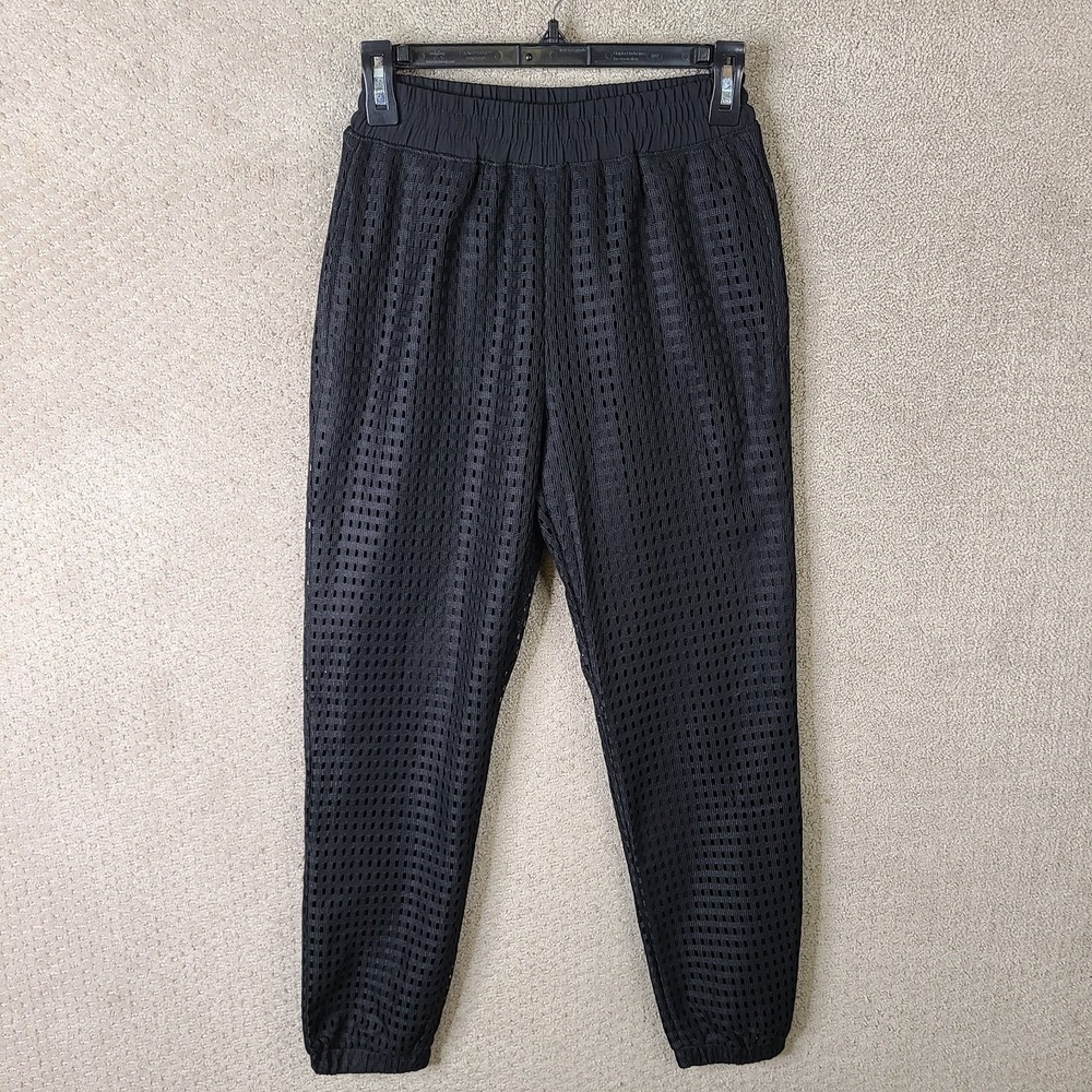 Bar‎ III Pants Womens Small Black Perforated Jogger Pull On Casual Polyester